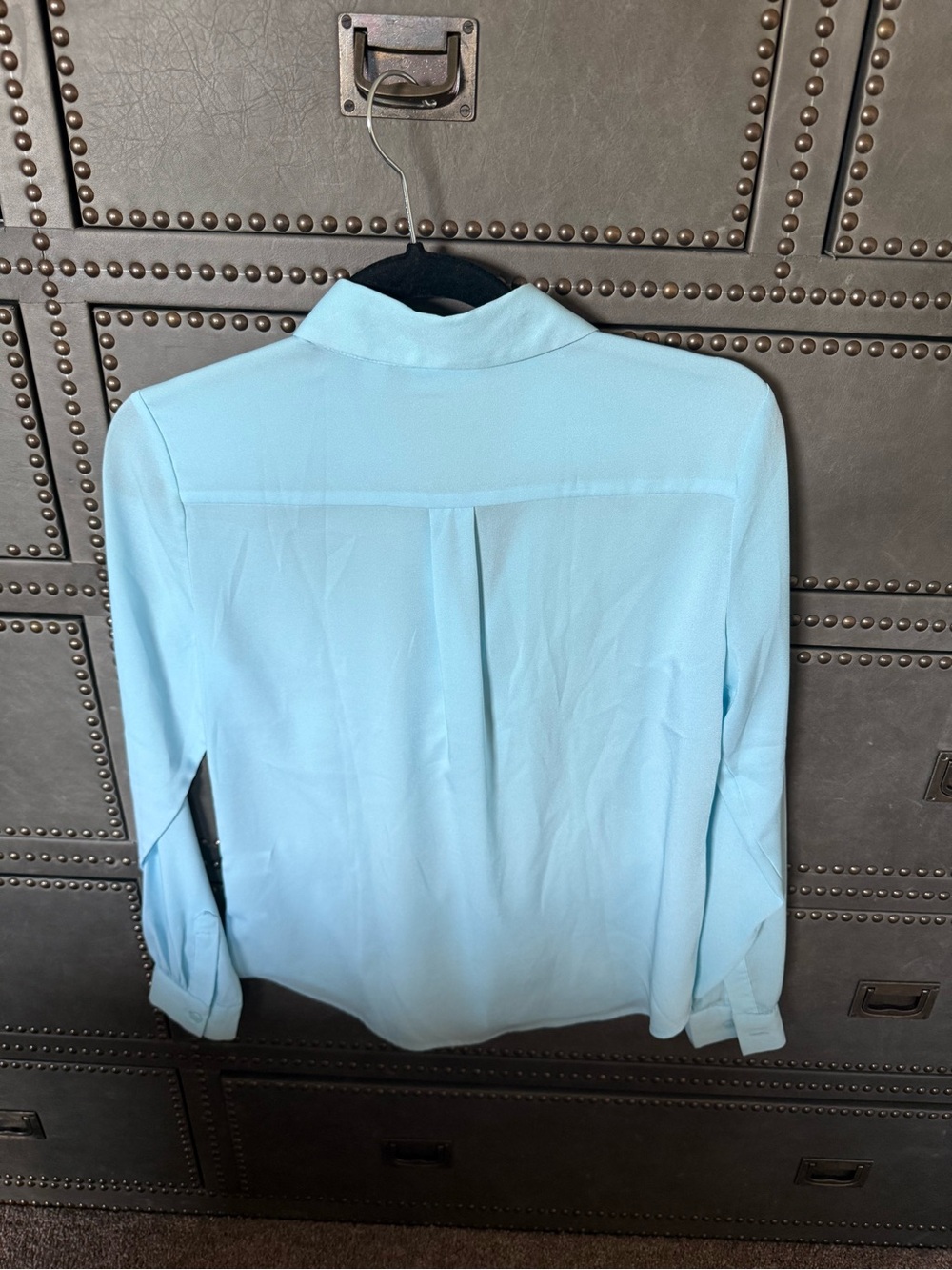 New York & Company Mint Blue Button-Down Shirt - Picture 3 of 3